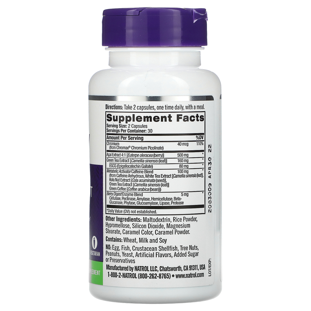 Natrol Acai Berry Diet / 60 Veggie Capules Natrol Acai Berry Diet / 60 Veggie Capules