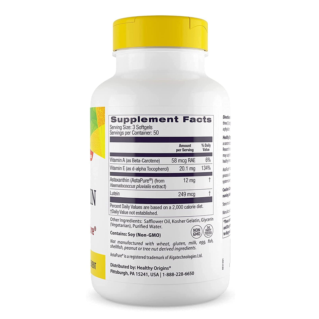 Healthy Origins ASTAXANTHIN 4 MG (COMPLEX) / 150 Softgels Healthy Origins ASTAXANTHIN 4 MG (COMPLEX) / 150 Softgels
