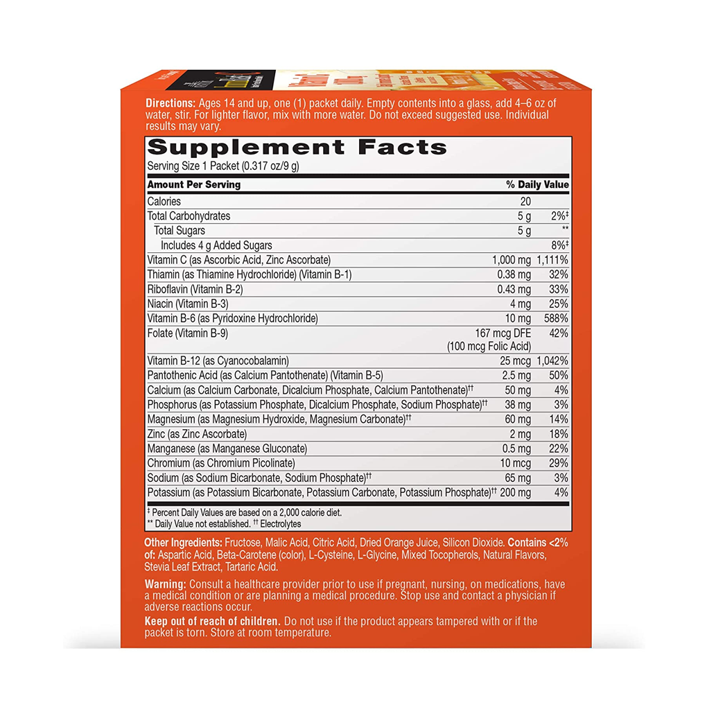 21st Century ImmuBlast-C, Effervescent Drink Mix, Ultimate Orange, 1,000 mg / 30 Packets [0.317 oz. (9 g) Each]