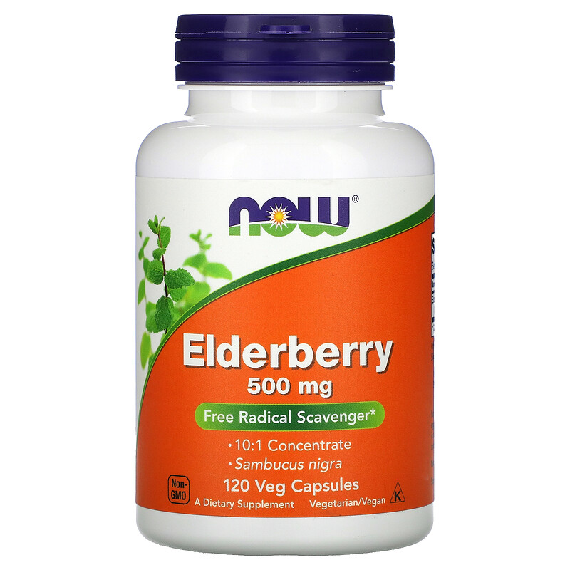 Now Foods Elderberry 500 mg / 120 Veg Capsules