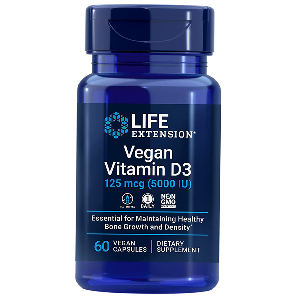 Life Extension Vegan Vitamin D3 - 125 mcg (5000 IU) / 60 Vegan Capsules Life Extension Vegan Vitamin D3 - 125 mcg (5000 IU) / 60 Vegan Capsules