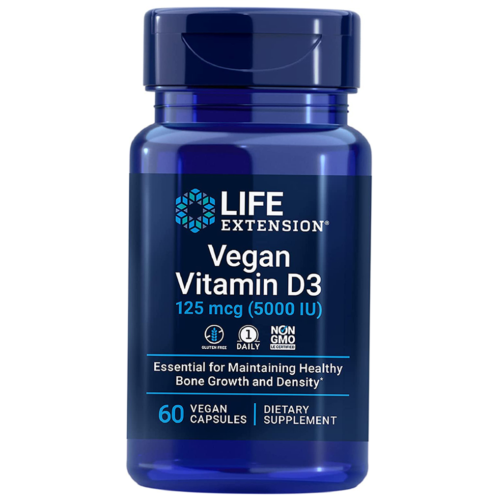 Life Extension Vegan Vitamin D3  - 125 mcg (5000 IU) / 60 Vegan Capsules