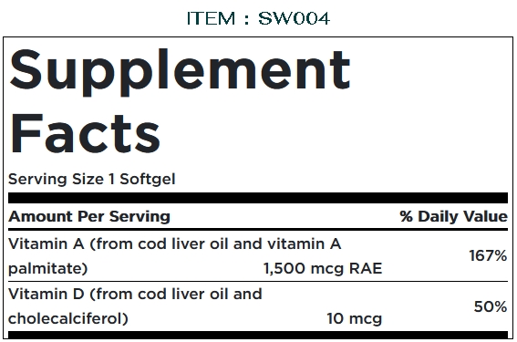 Swanson Premium- Vitamins A & D / 250 Softgels