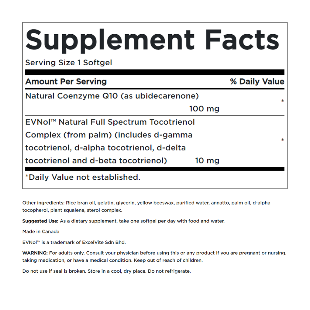 Swanson Ultra CoQ10 100 mg with 10 mg Tocotrienols 100/10 mg - 60 Sgels Swanson Ultra CoQ10 100 mg with 10 mg Tocotrienols 100/10 mg - 60 Sgels