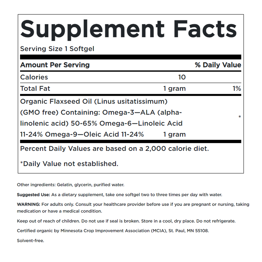 Swanson EFAs Flaxseed Oil (OmegaTru) 1,000 mg / 200 Sgels