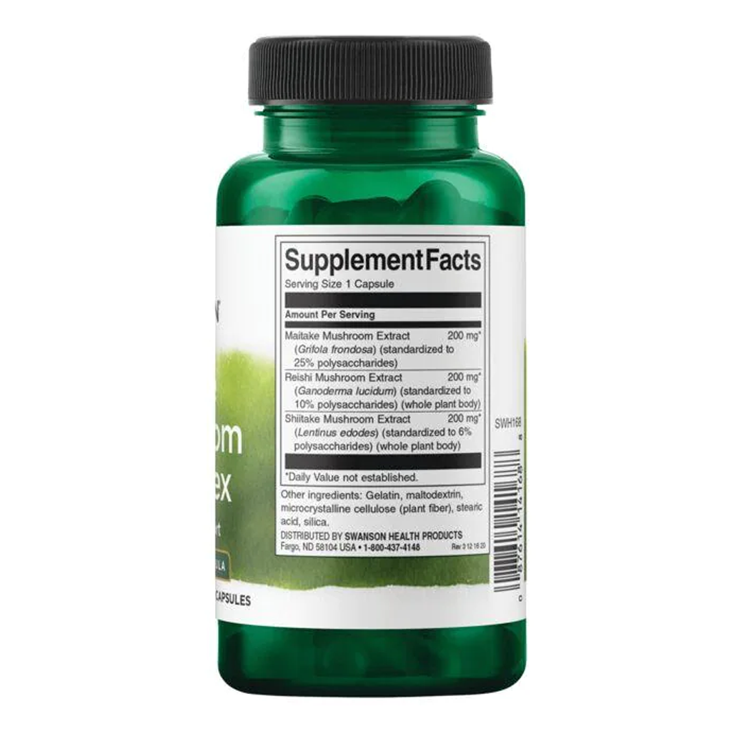 Swanson Superior Herbs High-Potency Triple Mushroom Standardized Complex / 60 Caps Swanson Superior Herbs High-Potency Triple Mushroom Standardized Complex / 60 Caps