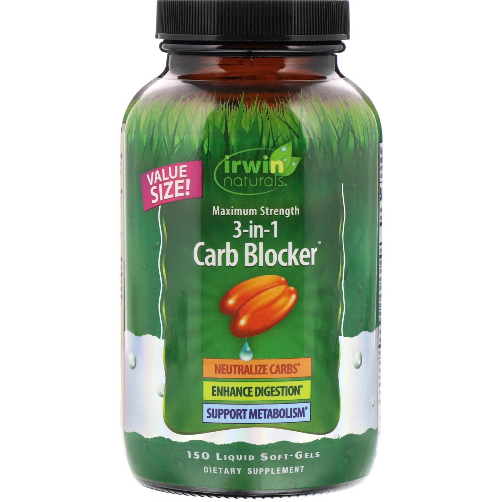 Irwin Naturals Maximum Strength 3-in-1 Carb Blocker / 150 Liquid Soft-Gels