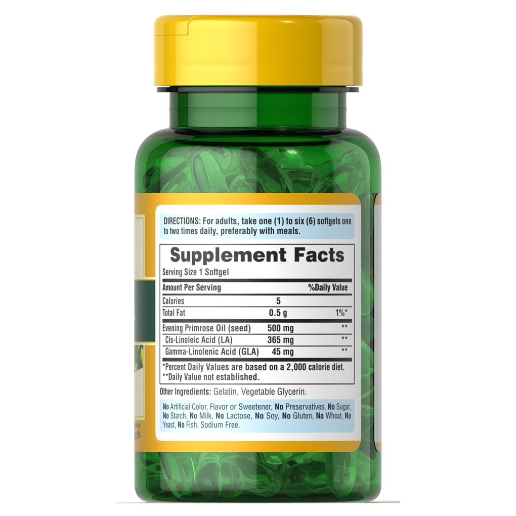 Puritan's Pride Evening Primrose Oil 500 mg with GLA / 100 Softgels Puritan's Pride Evening Primrose Oil 500 mg with GLA / 100 Softgels