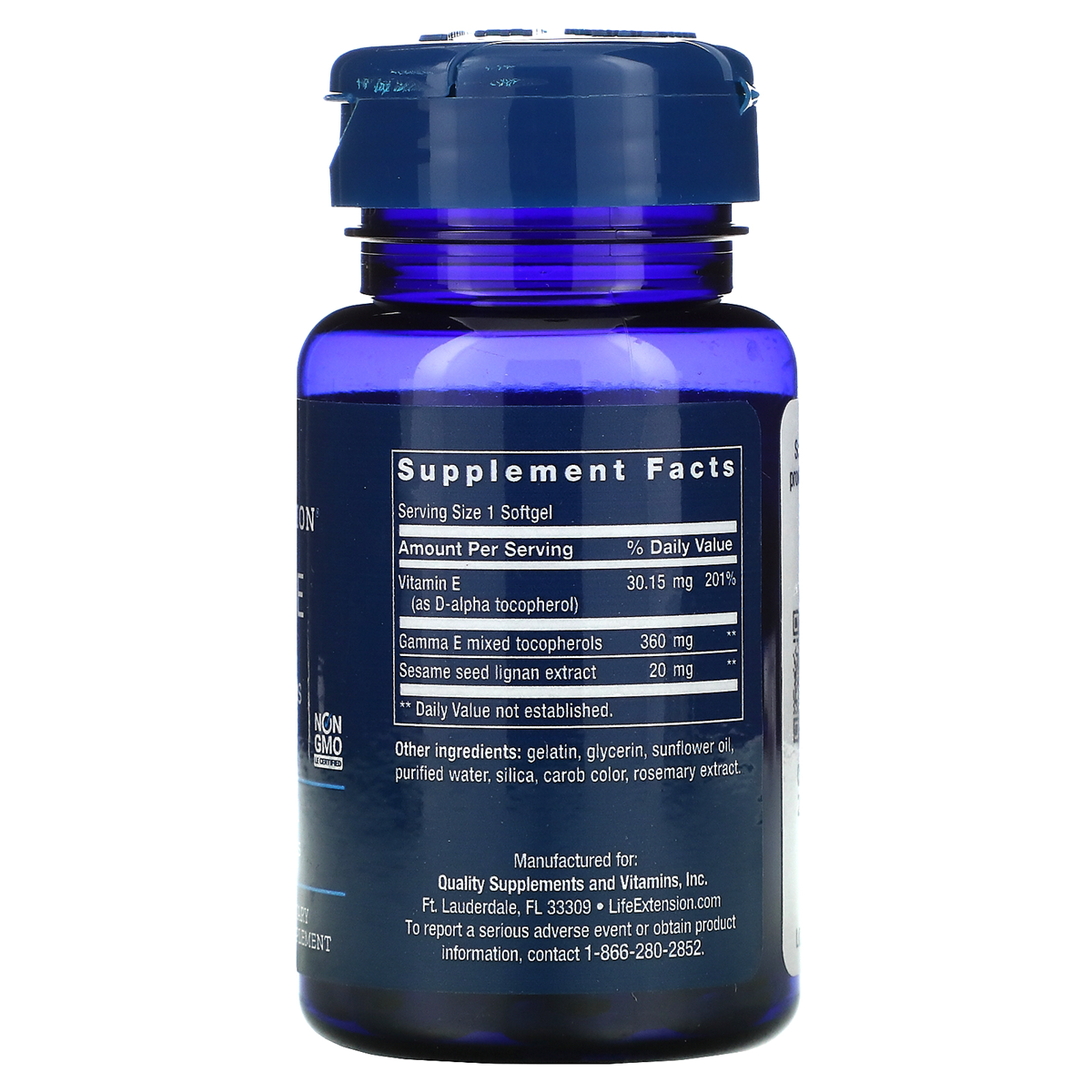 Life Extension  Gamma E Mixed Tocopherols / 60 Softgels