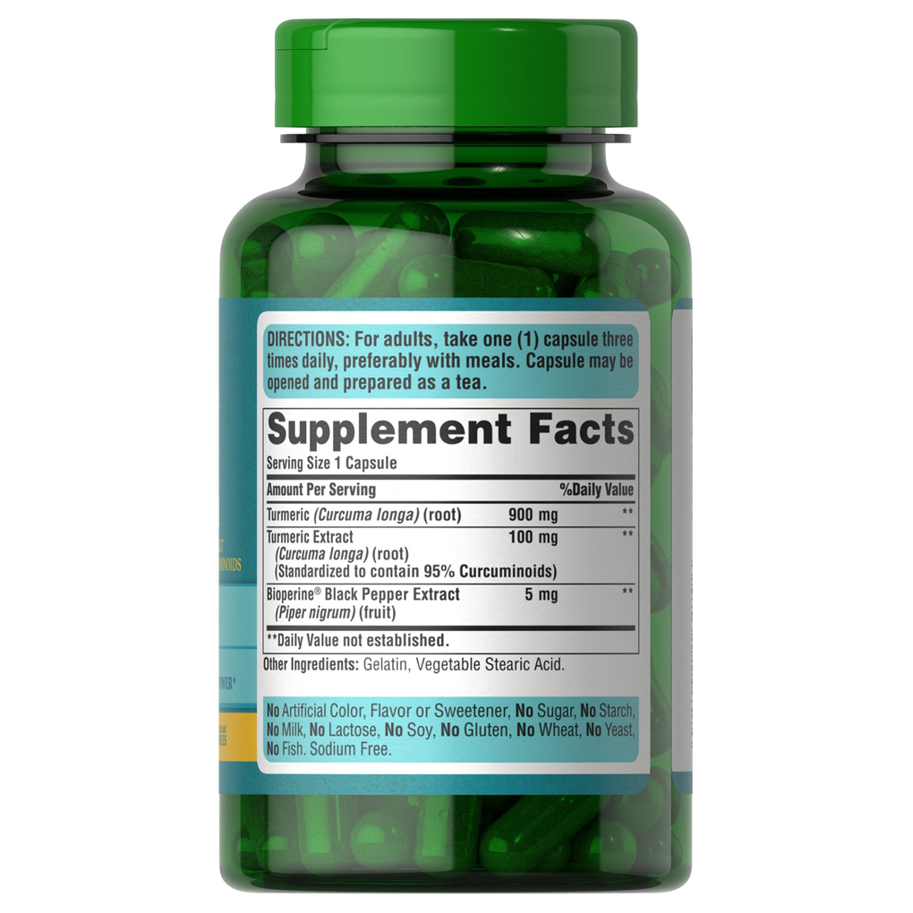 Puritan's Pride Turmeric Curcumin with Bioperine 1,000 mg / 120 Capsules Puritan's Pride Turmeric Curcumin with Bioperine 1,000 mg / 120 Capsules