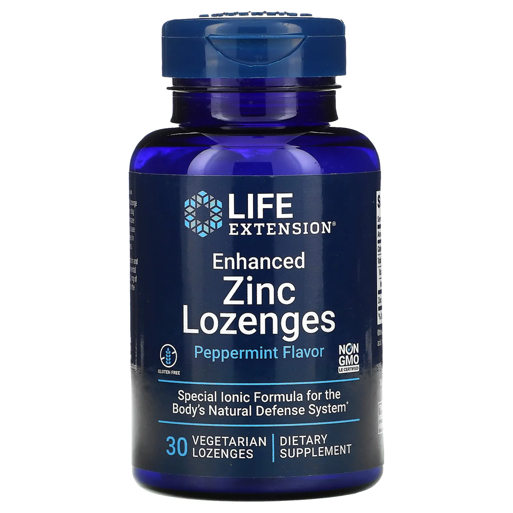 Life Extension  Enhanced Zinc Lozenges (Peppermint) / 30 Vegetarian Lozenges