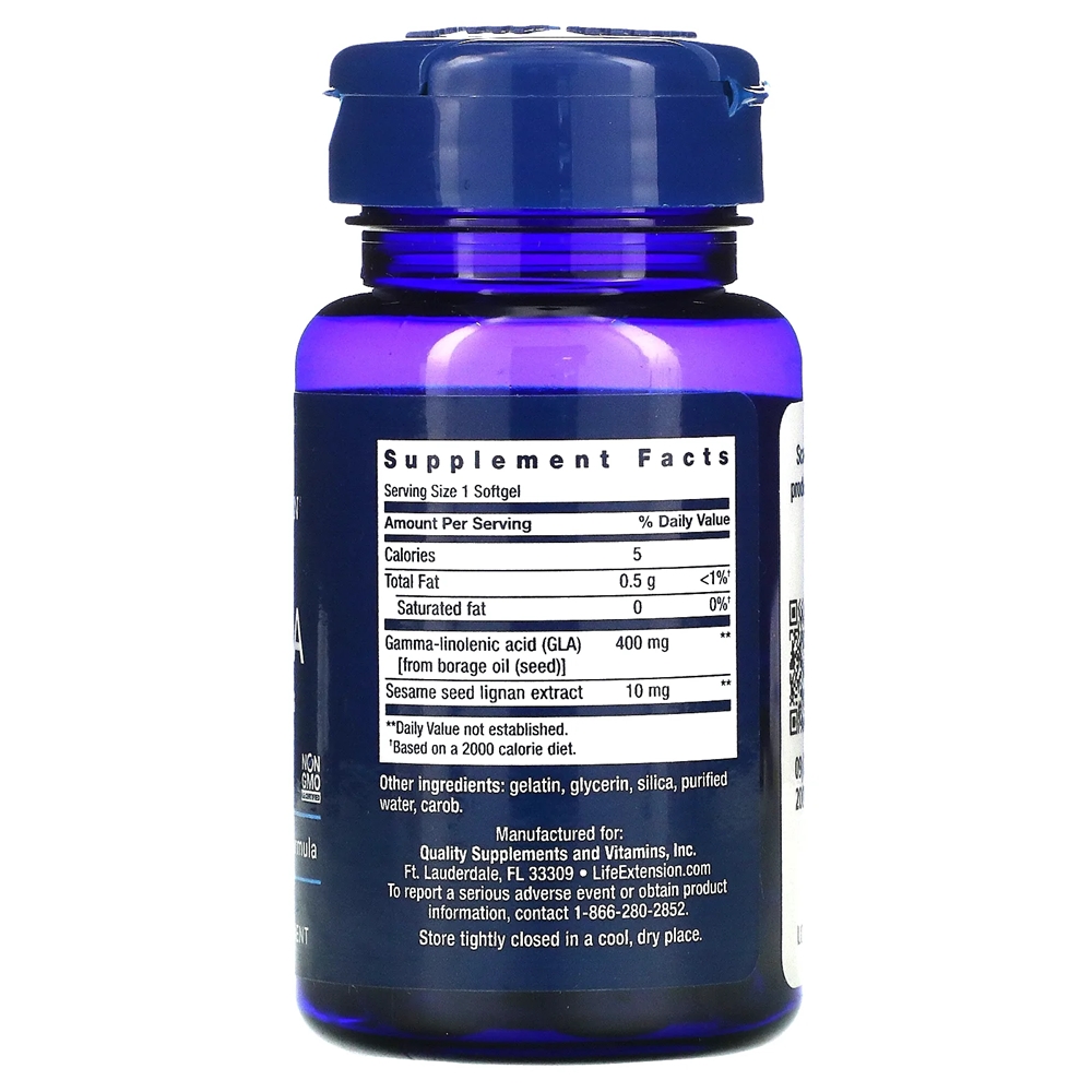 Life Extension  Mega GLA Sesame Lignans / 30 Softgels