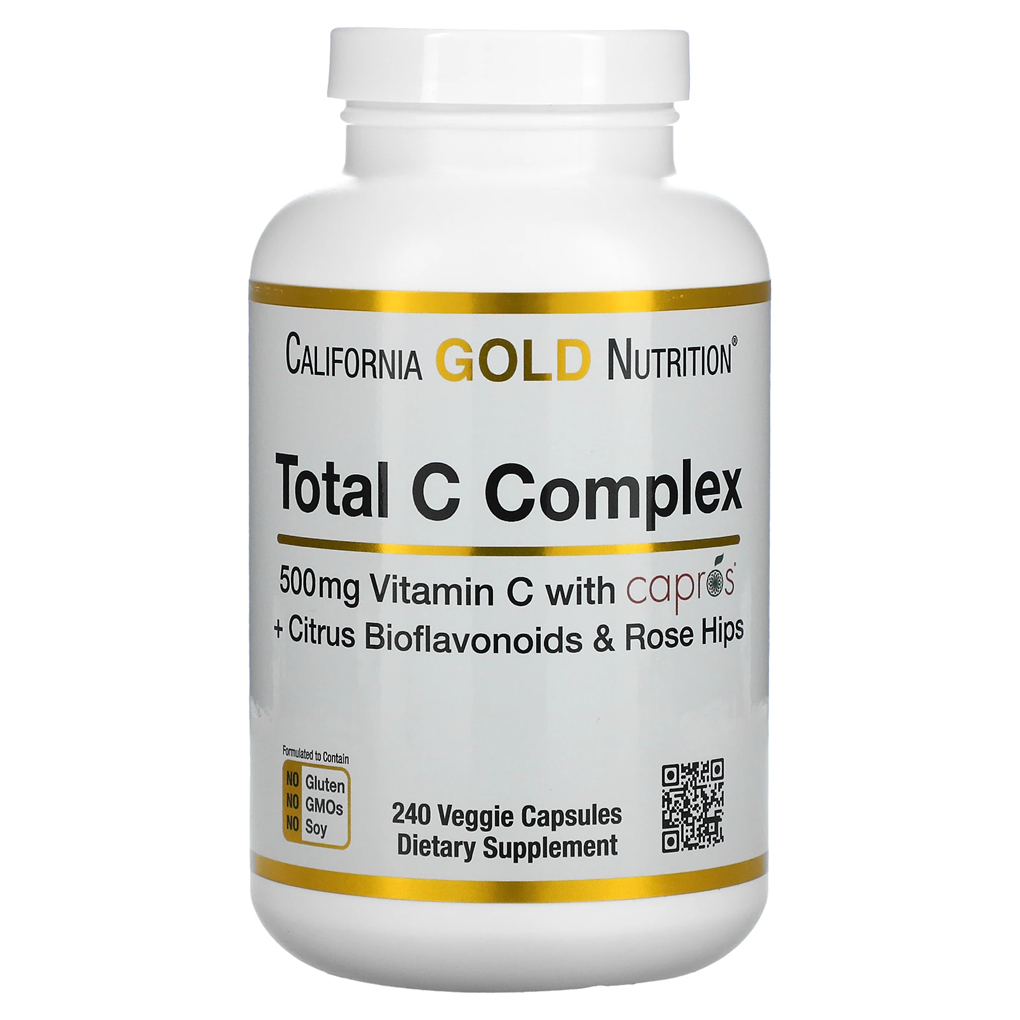 California Gold Nutrition, Total C Complex, 500 mg, 240 Veggie Capsules