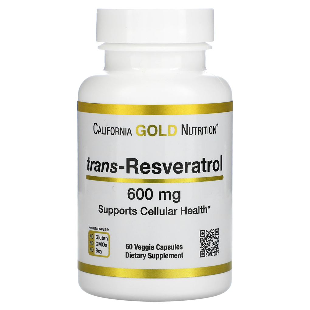 California Gold Nutrition, Trans-Resveratrol, 600 mg , 60 Veggie Capsules California Gold Nutrition, Trans-Resveratrol, 600 mg , 60 Veggie Capsules