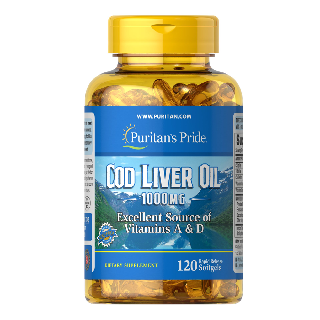 Puritan's Pride Cod Liver Oil 1000 mg / 120 Softgels