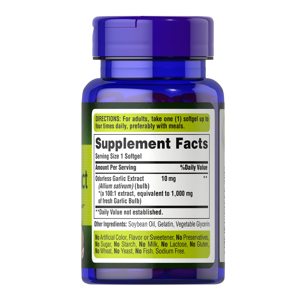Puritan's Pride Odorless Garlic 1000 mg / 100 Rapid Release Softgels Puritan's Pride Odorless Garlic 1000 mg / 100 Rapid Release Softgels