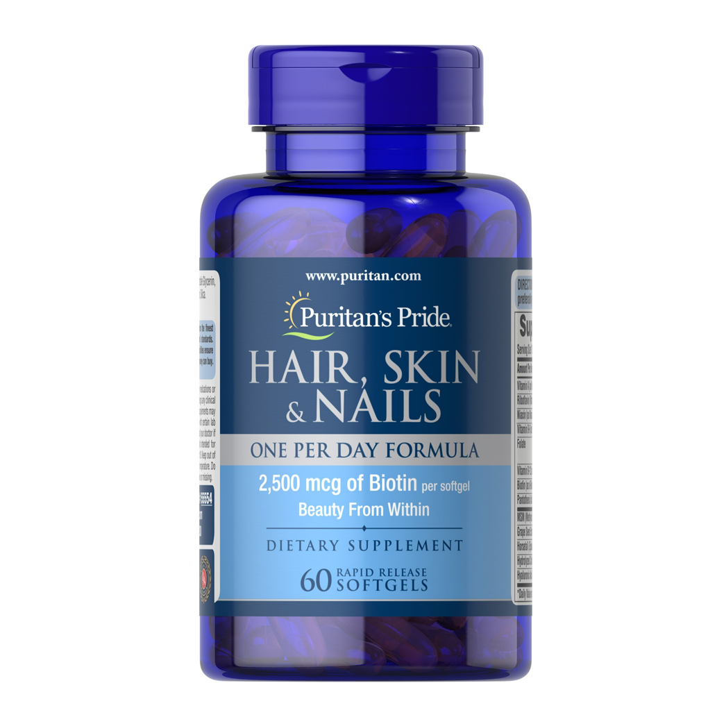 Puritan's Pride Hair, Skin & Nails One Per Day Formula  / 60 Softgels