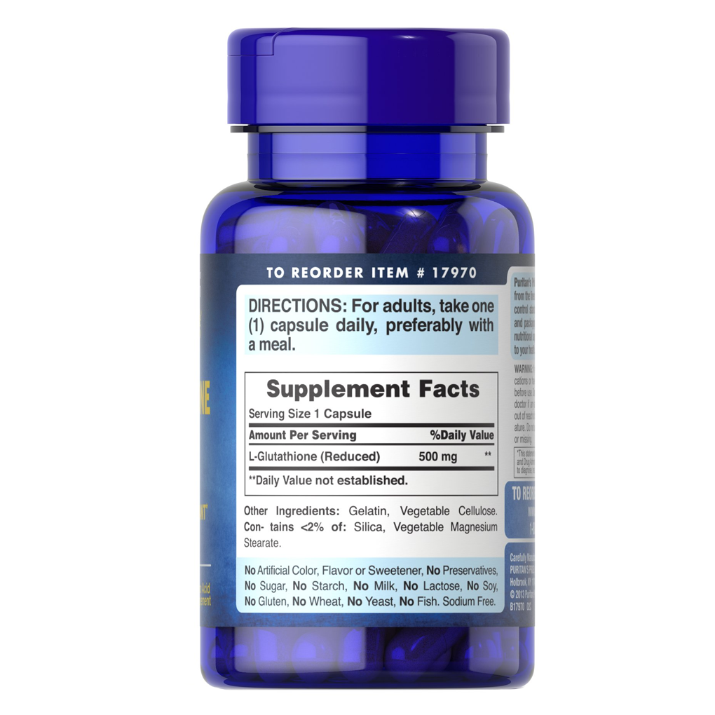 Puritan's Pride L-Glutathione 500 mg / 30 Capsules Puritan's Pride L-Glutathione 500 mg / 30 Capsules