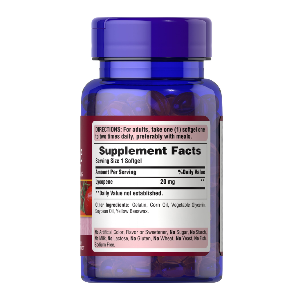 Puritan's Pride Lycopene 20 mg / 60 Softgels Puritan's Pride Lycopene 20 mg / 60 Softgels