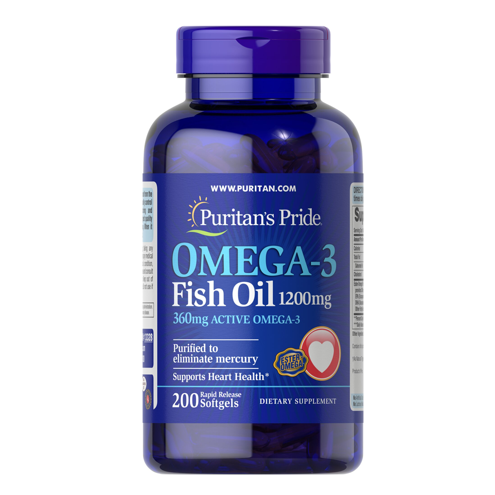 Puritan's Pride Omega-3 Fish Oil 1200 mg / 200 Softgels Puritan's Pride Omega-3 Fish Oil 1200 mg / 200 Softgels