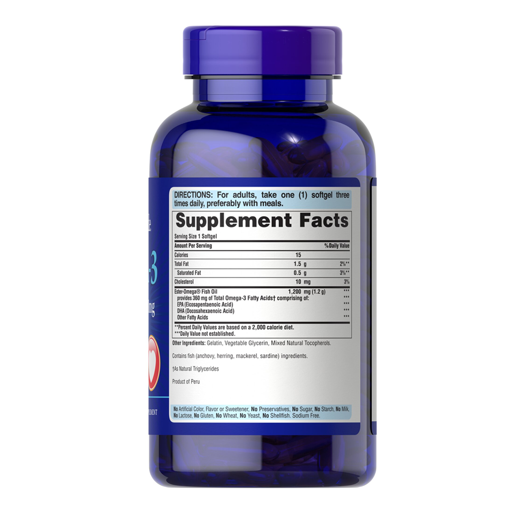 Puritan's Pride Omega-3 Fish Oil 1200 mg / 200 Softgels Puritan's Pride Omega-3 Fish Oil 1200 mg / 200 Softgels