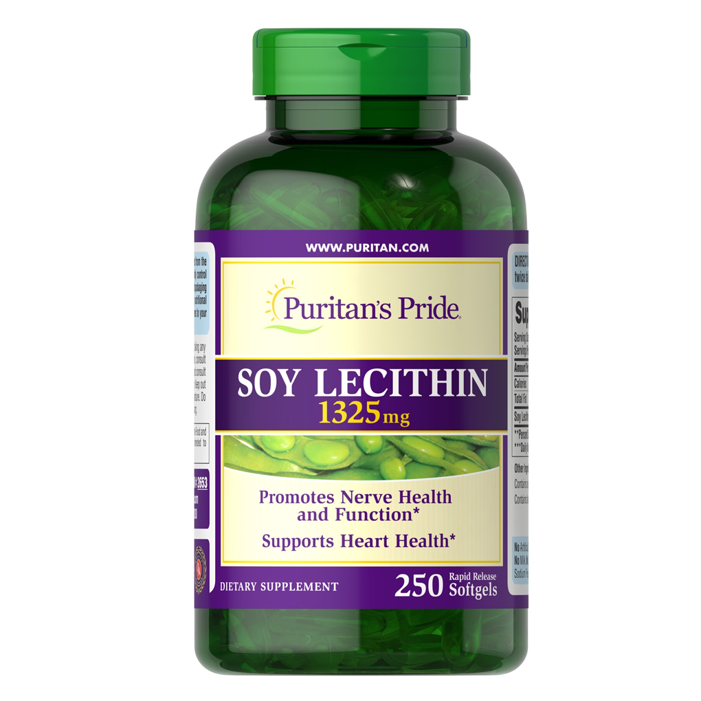 Puritan's Pride Soy Lecithin 1325 mg / 250 Rapid Release Softgels Puritan's Pride Soy Lecithin 1325 mg / 250 Rapid Release Softgels