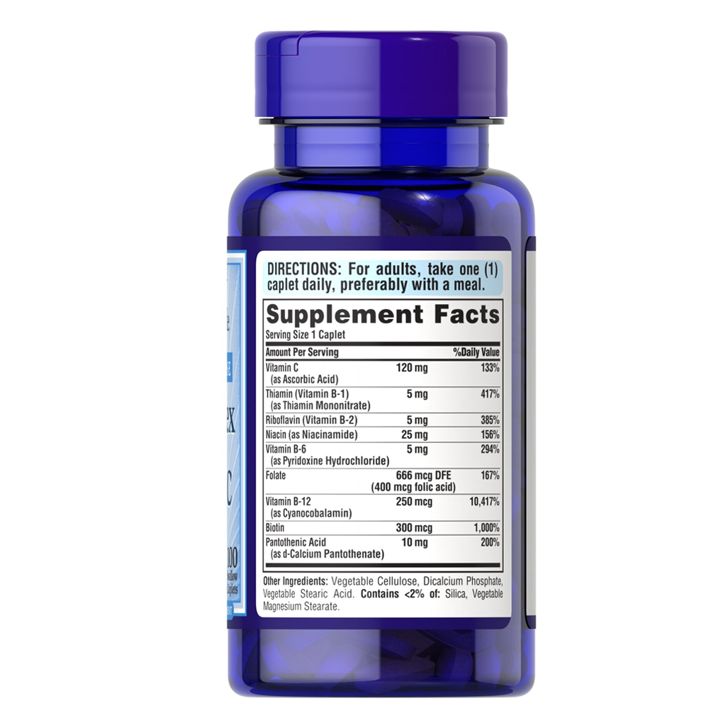 Puritan's Pride Vitamin B-Complex + Vitamin C Time Release / 100 Caplets Puritan's Pride Vitamin B-Complex + Vitamin C Time Release / 100 Caplets