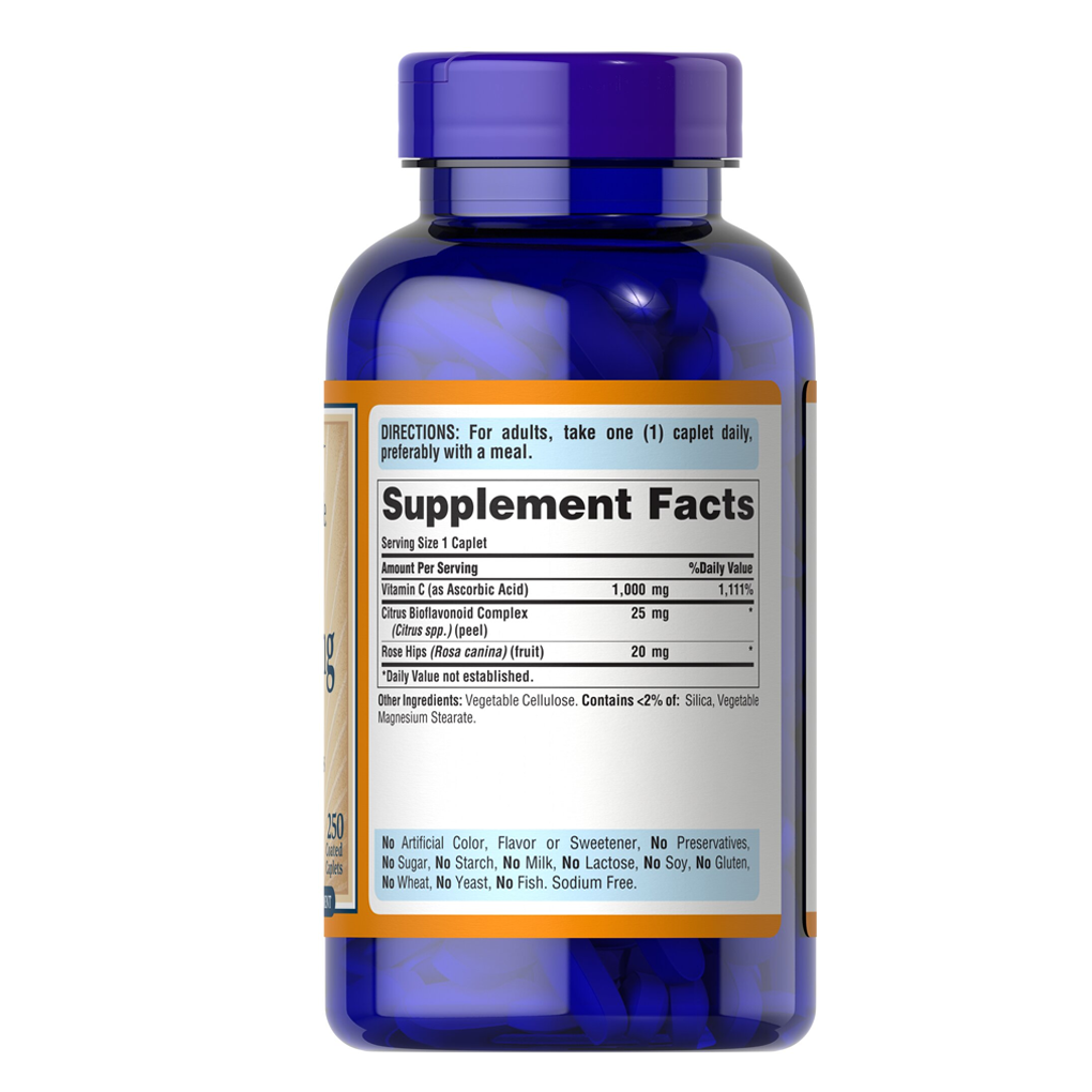 Puritan's Pride Vitamin C-1000 mg with Bioflavonoids & Rose Hips / 250 Caplets Puritan's Pride Vitamin C-1000 mg with Bioflavonoids & Rose Hips / 250 Caplets