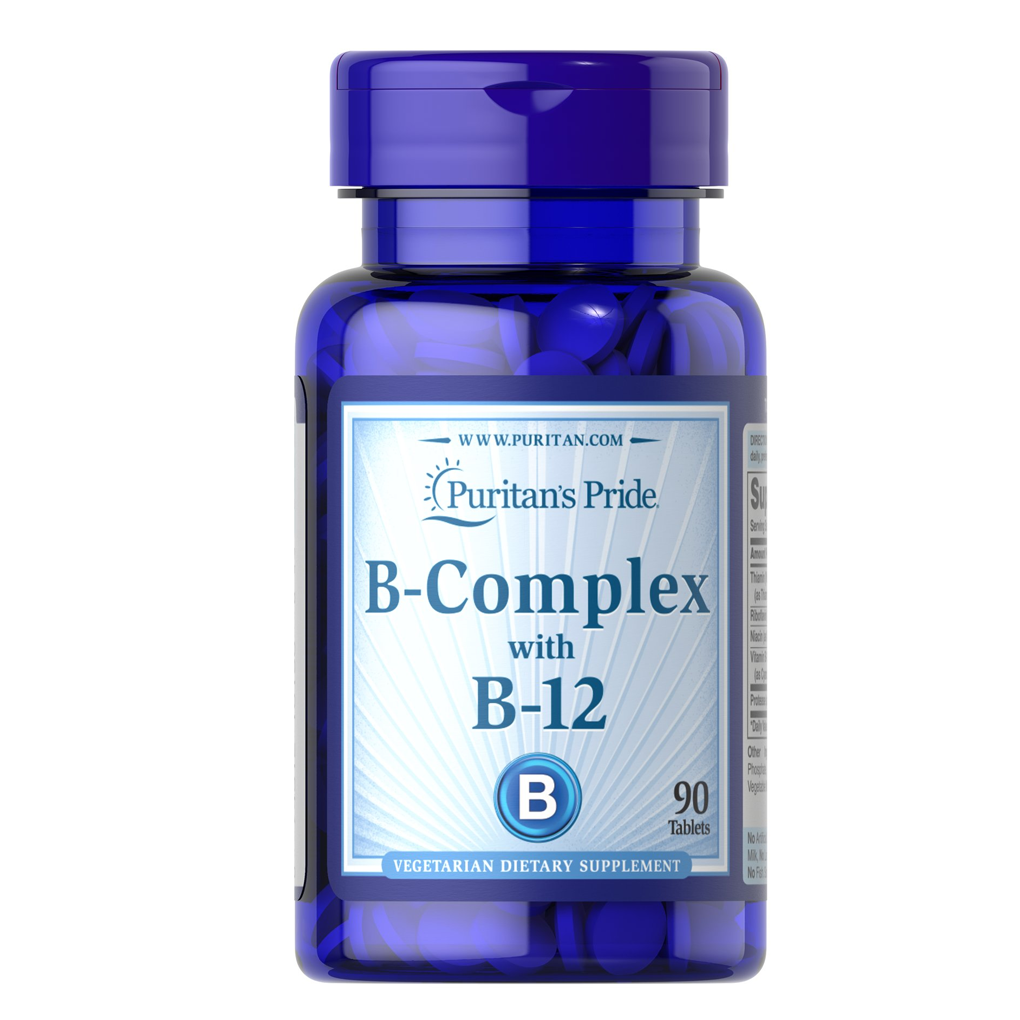 Puritan's Pride Vitamin B-Complex and Vitamin B-12 / 90 Tablets Puritan's Pride Vitamin B-Complex and Vitamin B-12 / 90 Tablets