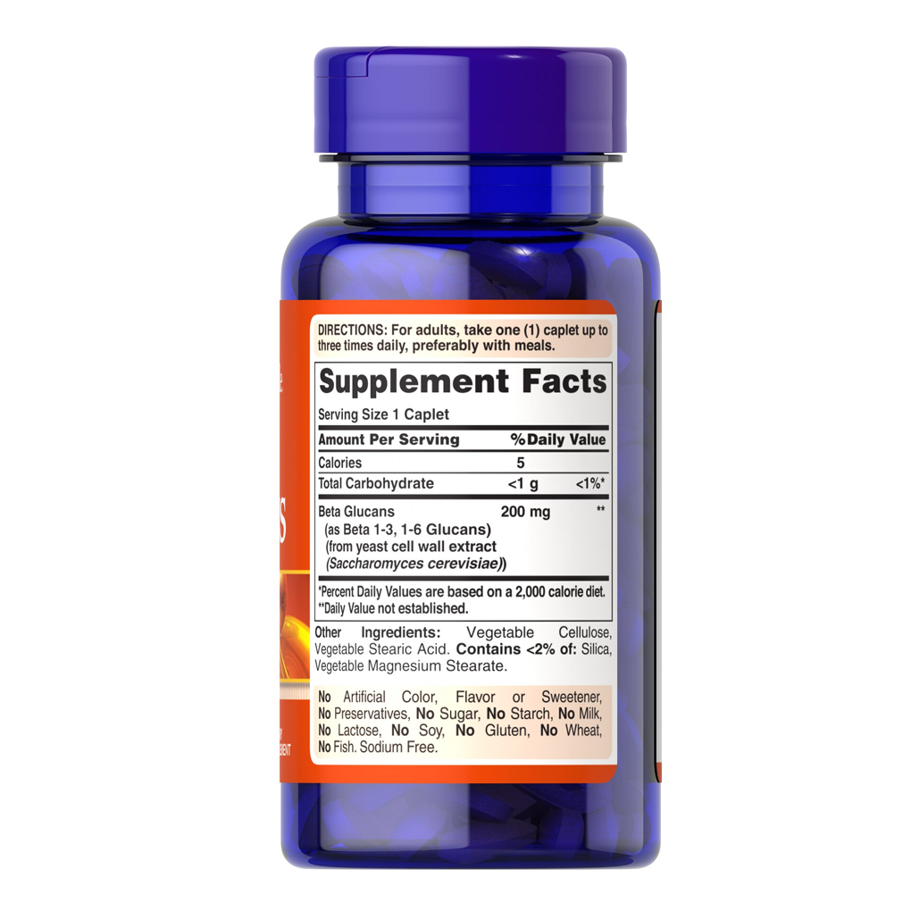 Puritan's Pride Beta Glucans 200 mg / 60 Tablets Puritan's Pride Beta Glucans 200 mg / 60 Tablets