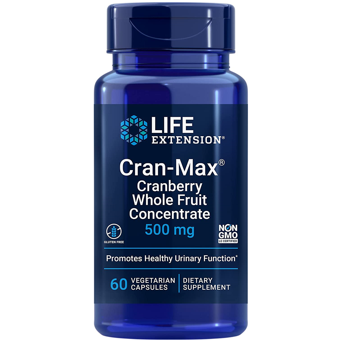 Life Extension  Cran-Max®  Cranberry Whole Fruit Concentrate 500 mg / 60 Vegetarian Capsules