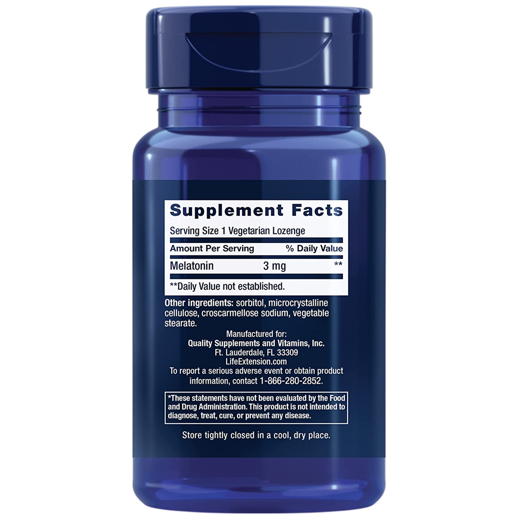 Life Extension Melatonin 3 mg / 60 Vegetarian Lozenges Life Extension Melatonin 3 mg / 60 Vegetarian Lozenges