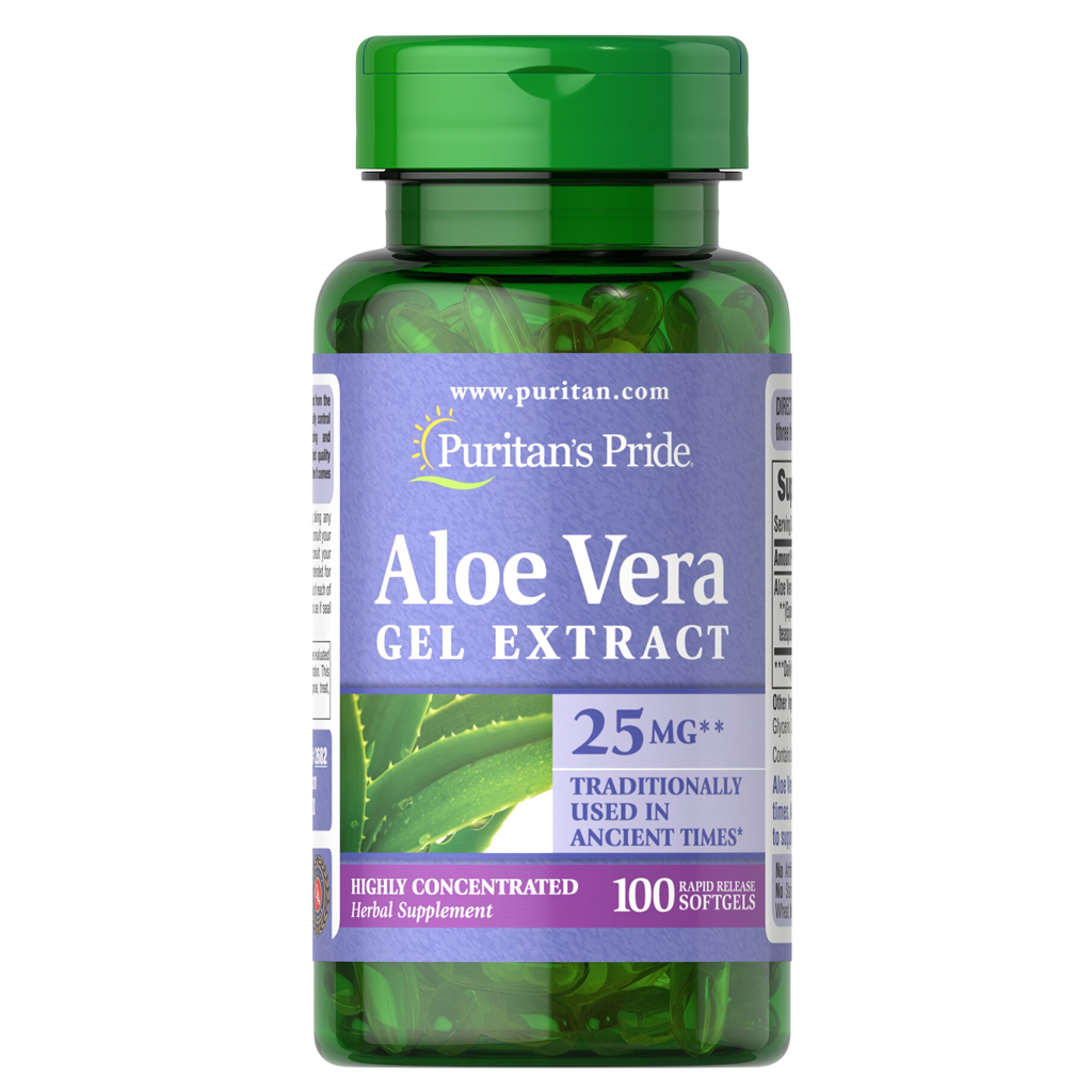 Puritan’s Pride Aloe Vera Extract 25 mg/ 100 Softgels Puritan’s Pride Aloe Vera Extract 25 mg/ 100 Softgels