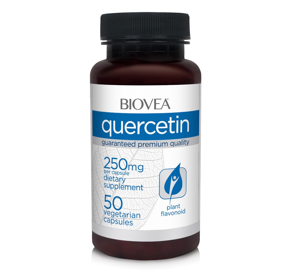 BIOVEA  QUERCETIN 250 mg (Plus Vitamin C+Citrus Bioflavonoids) / 50 Vegetarian Capsules