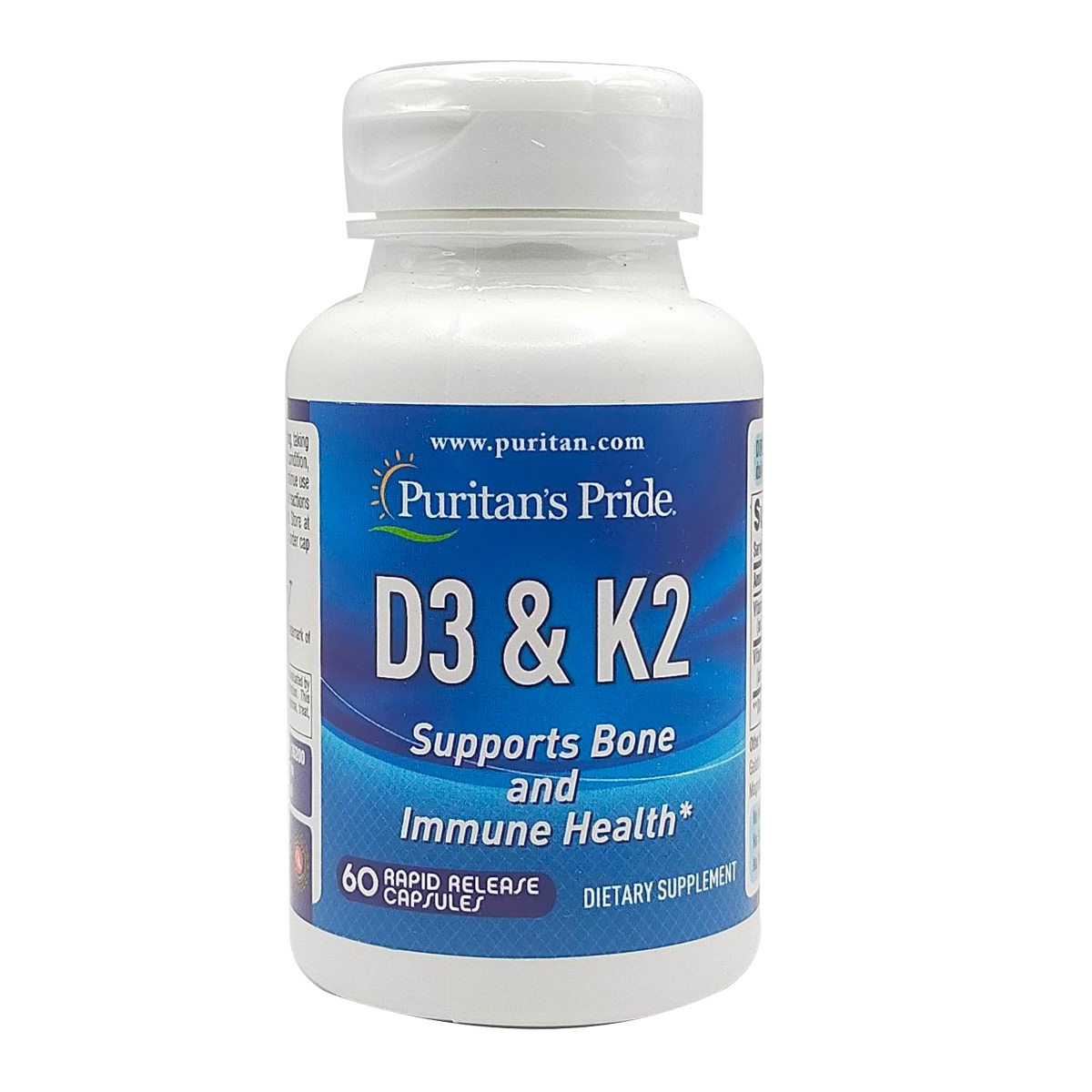 Puritan's Pride Vitamin D3 & K2 / 60 Capsules Puritan's Pride Vitamin D3 & K2 / 60 Capsules