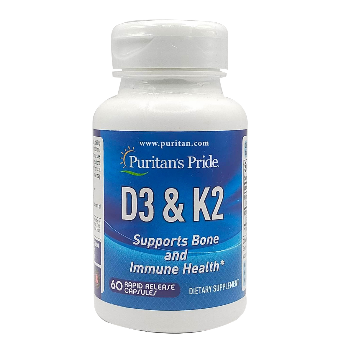 Puritan's Pride  Vitamin D3 & K2 / 60 Capsules