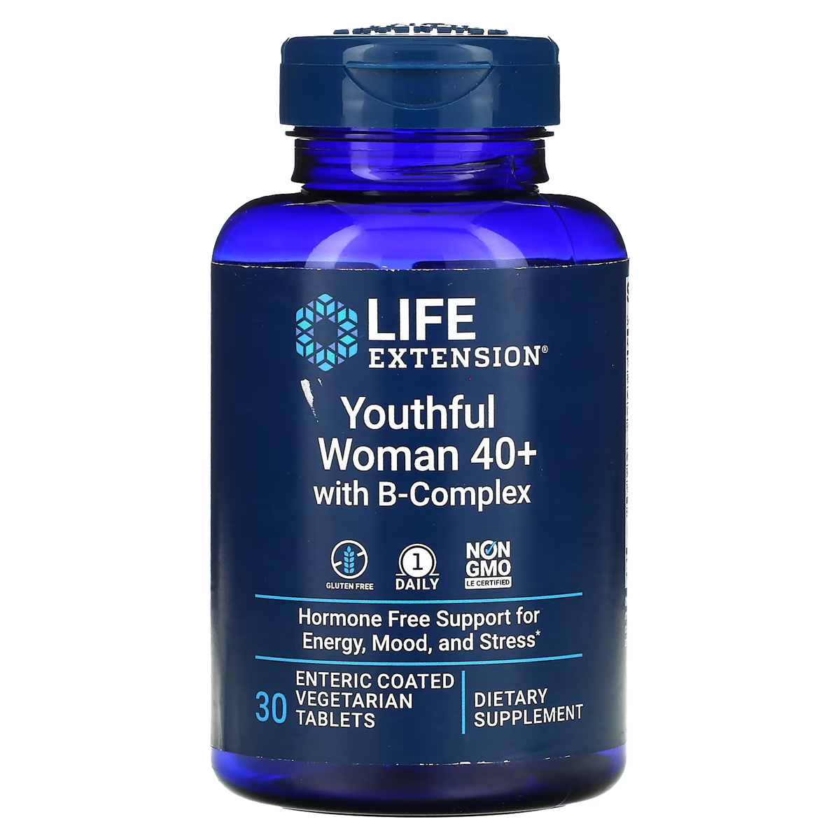 Life Extension  Youthful Woman 40+ with B-Complex / 30 Enteric-Coated Vegetarian Tablets