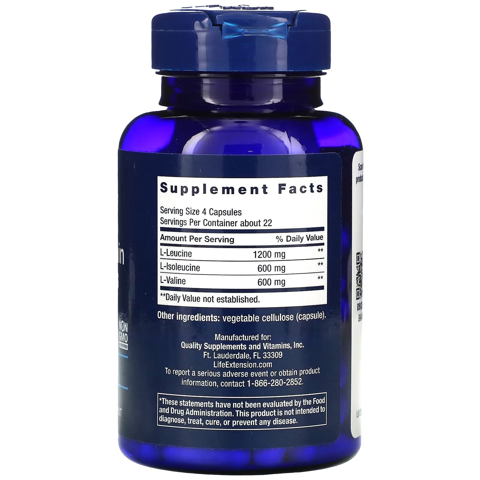 Life Extension Branched Chain Amino Acids / 90 capsules Life Extension Branched Chain Amino Acids / 90 capsules