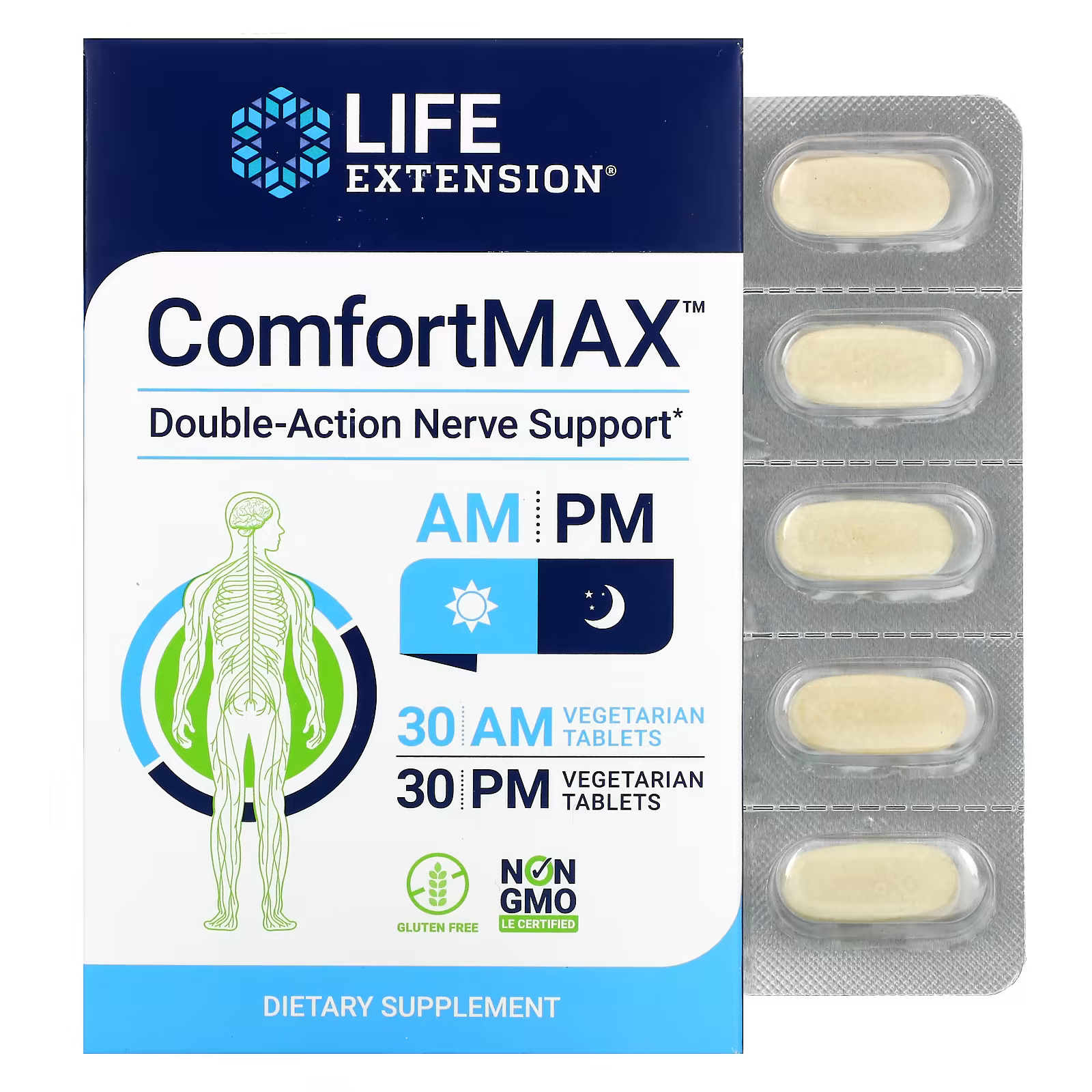 Life Extension ComfortMAX™ , 60 AM/PM Vegetarian Tablets