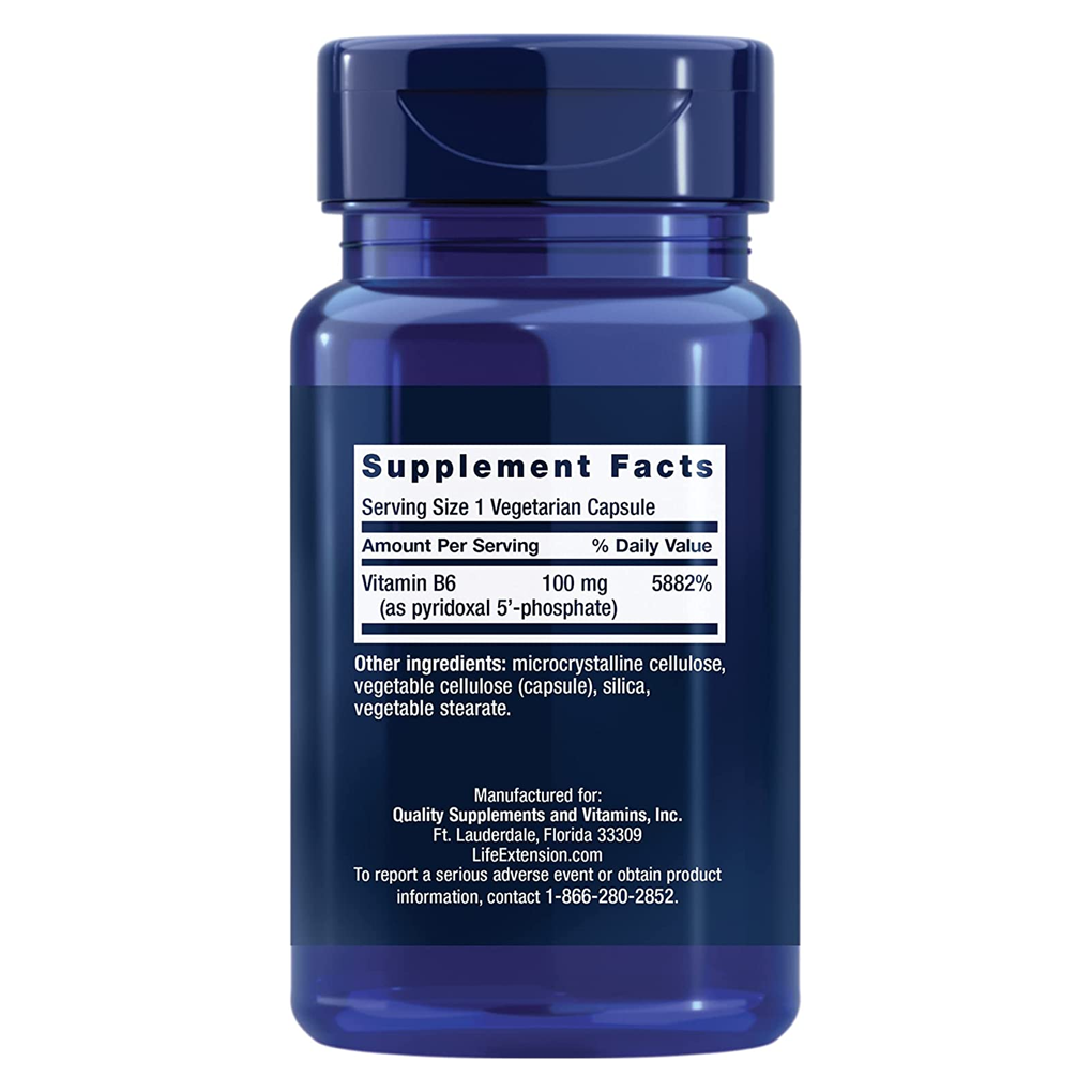 Life Extension Pyridoxal 5'-Phosphate Caps 100 mg , 60 vegetarian capsules Life Extension Pyridoxal 5'-Phosphate Caps 100 mg , 60 vegetarian capsules