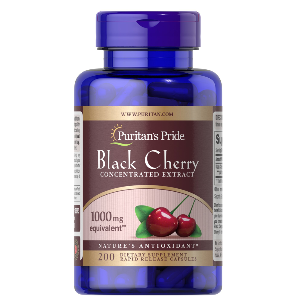 Puritan's Pride Black Cherry Extract 1000 mg / 200 Capsules Puritan's Pride Black Cherry Extract 1000 mg / 200 Capsules