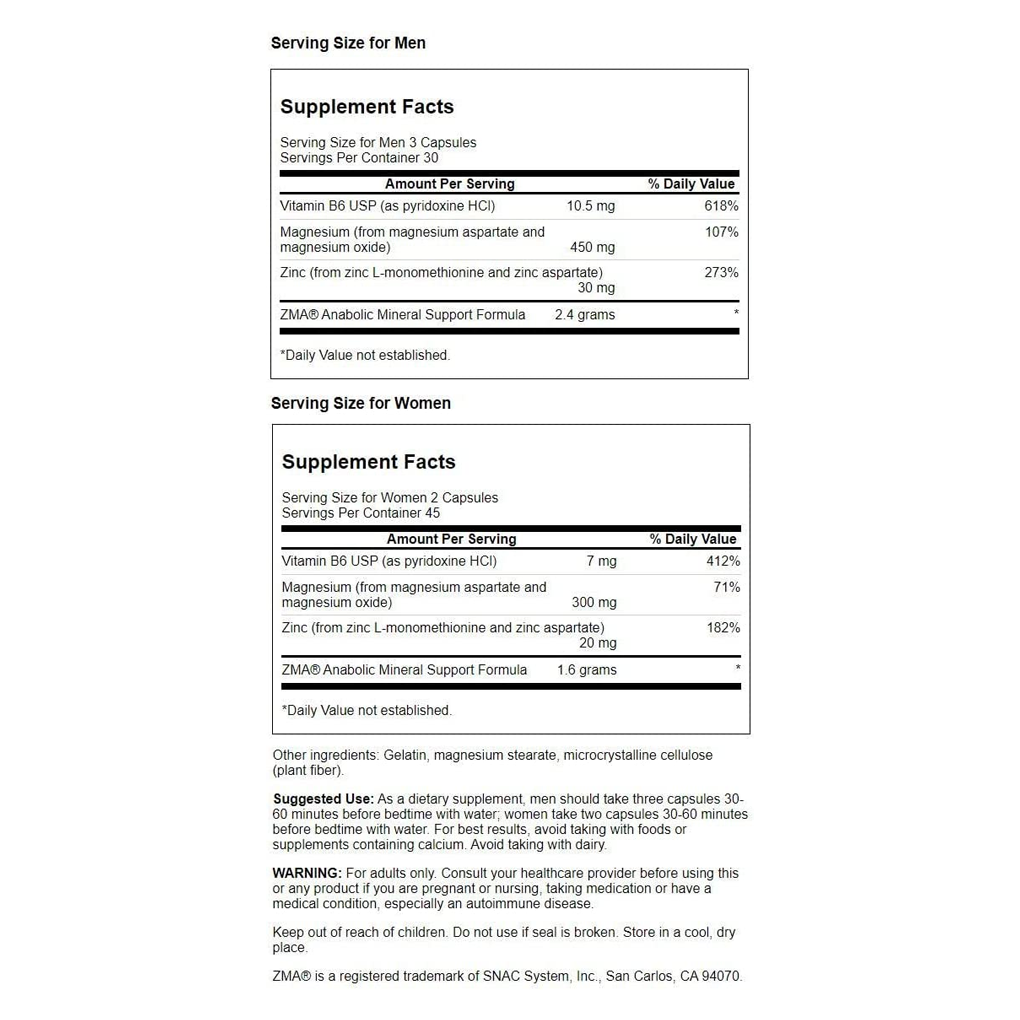 Swanson Ultra ZMA (Anabolic Mineral Support Formula) / 90 Caps