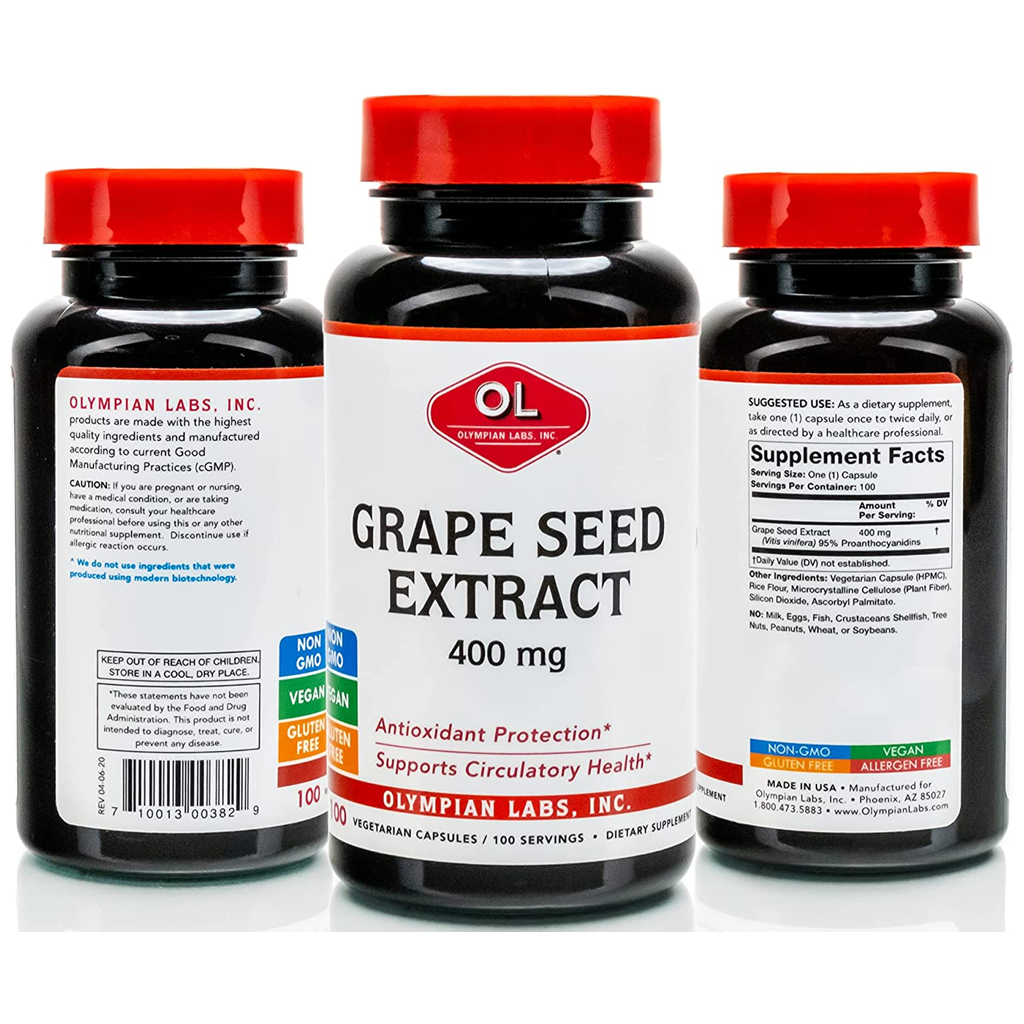 Olympian Labs Grape Seed Extract Naturopathic (400mg) / 100 Capsules