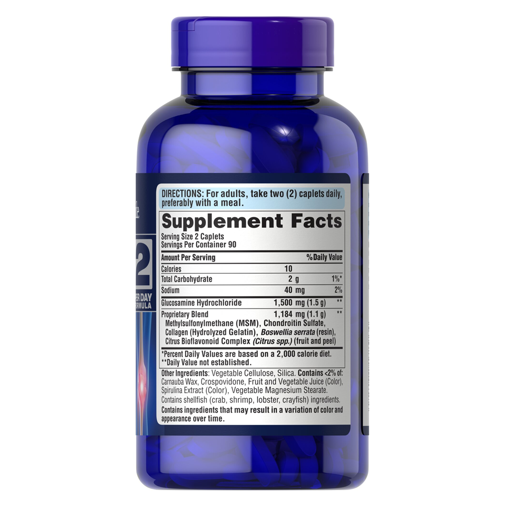 Puritan's Pride Triple Strength Glucosamine, Chondroitin & MSM Joint Soother®  / 180 Caplets