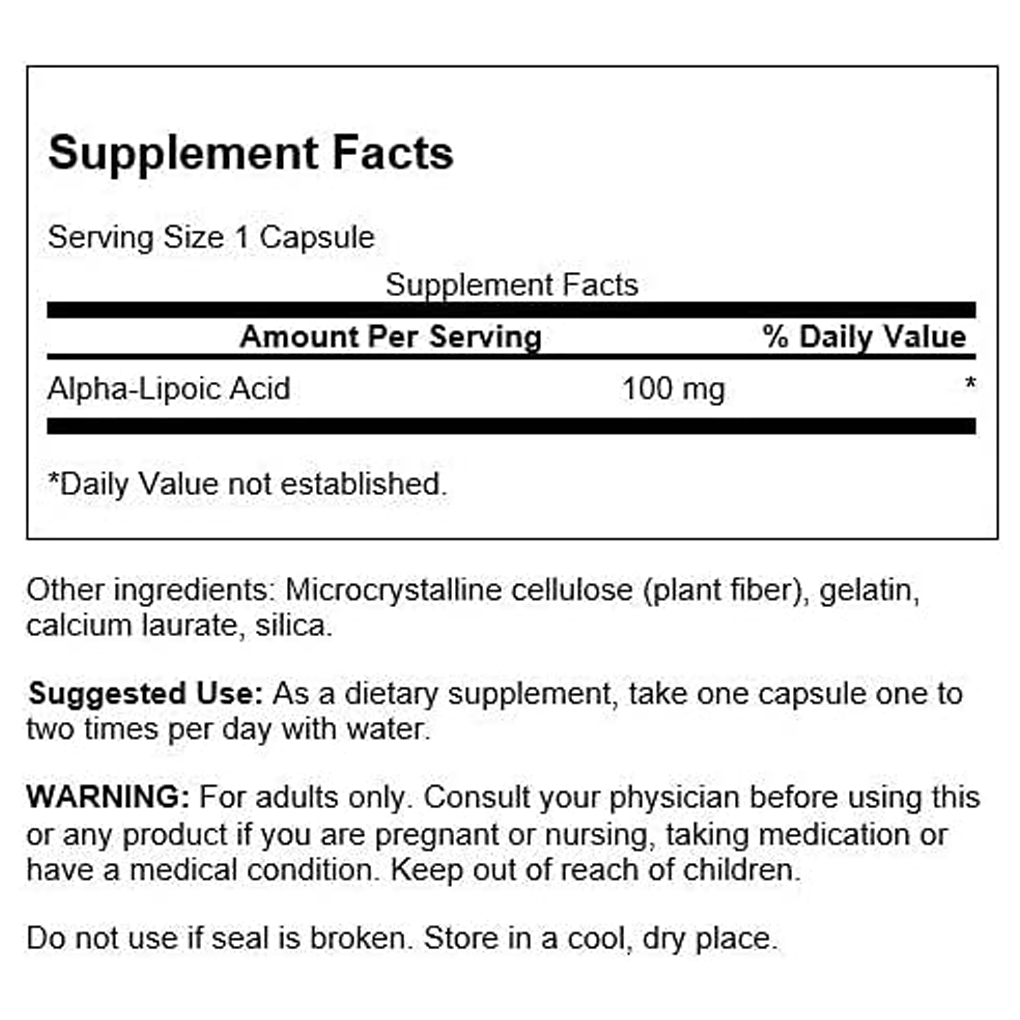 Swanson Premium Alpha Lipoic Acid 100 mg /120 Capsules(ALA) Swanson Premium Alpha Lipoic Acid 100 mg /120 Capsules(ALA)
