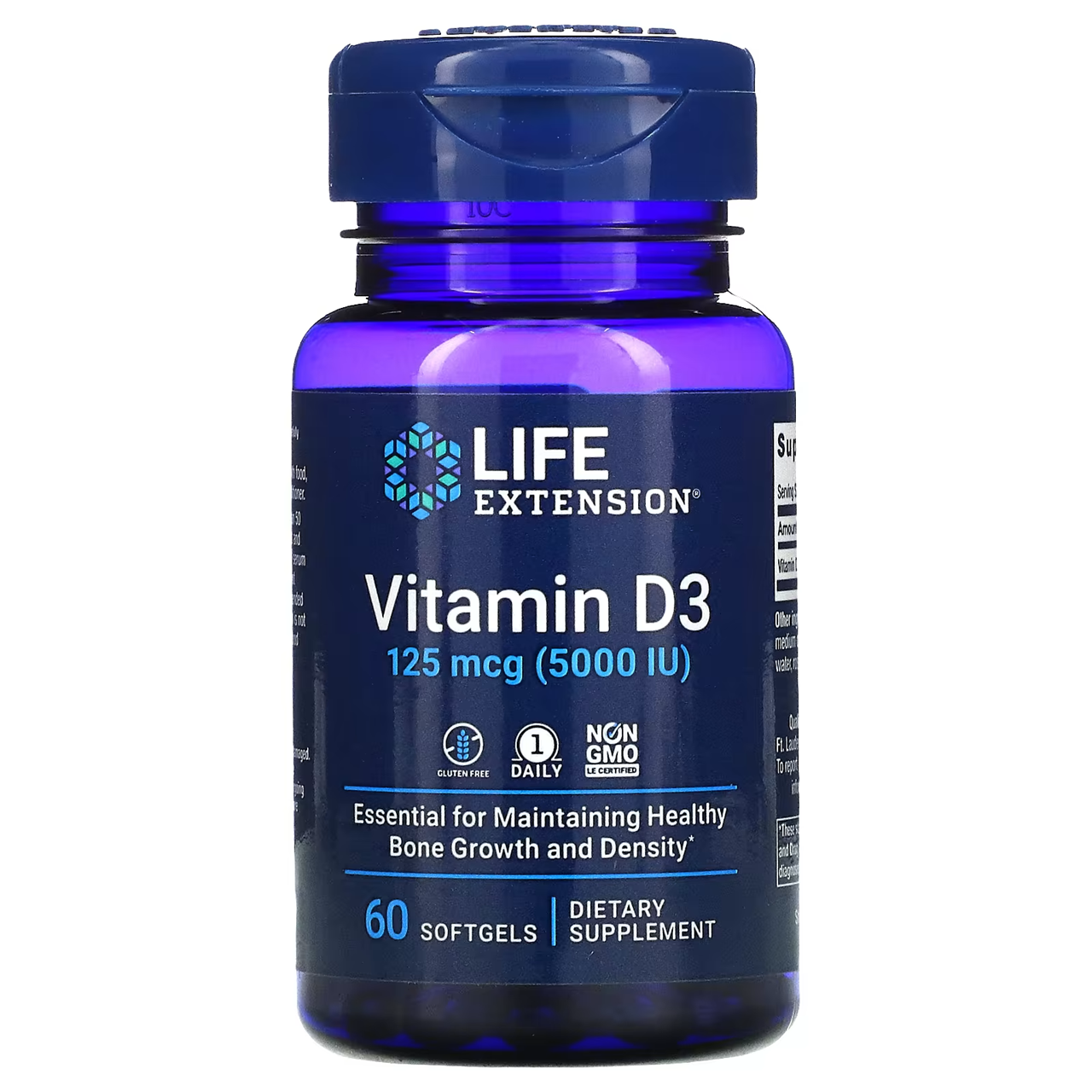 Life Extension Vitamin D3 - 125 mcg (5000 IU) / 60 Softgels Life Extension Vitamin D3 - 125 mcg (5000 IU) / 60 Softgels