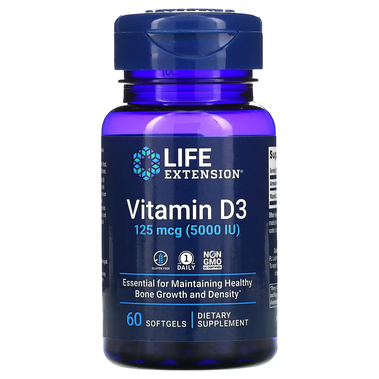 Life Extension  Vitamin D3 - 125 mcg (5000 IU) / 60 Softgels