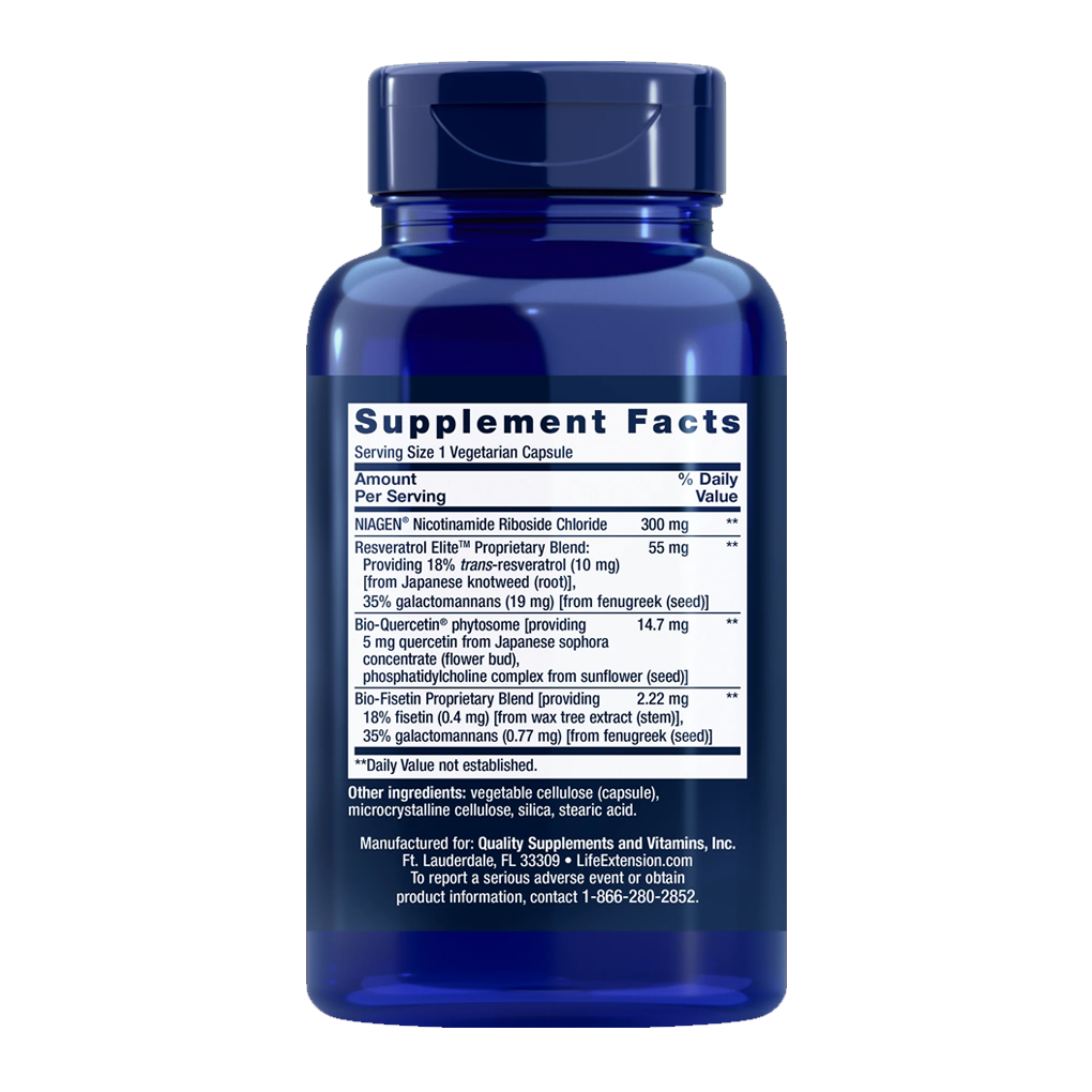 Life Extension NAD+ Cell Regenerator™ and Resveratrol Elite™ / 30 Vegetarian Capsules Life Extension NAD+ Cell Regenerator™ and Resveratrol Elite™ / 30 Vegetarian Capsules