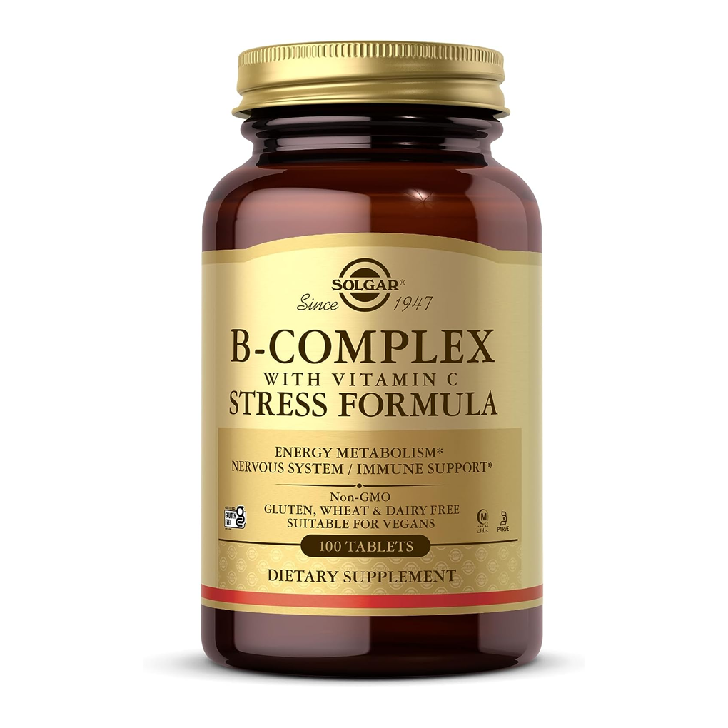 Solgar- B-Complex with Vitamin C Stress Formula / 100 Tablets