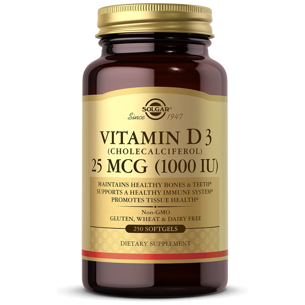 SOLGAR  VITAMIN D3 (CHOLECALCIFEROL) 25 MCG (1000 IU) / 250 SOFTGELS